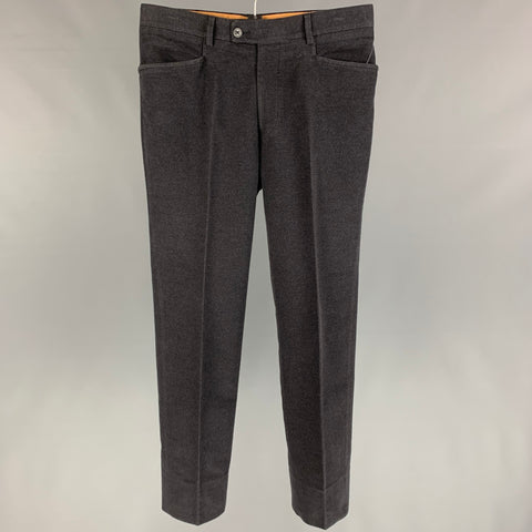 PHINEAS COLE Taille 32 Pantalon habillé en coton anthracite avec braguette zippée