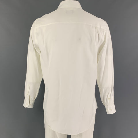 GIORGIO ARMANI Size M White Cotton Button Up Long Sleeve Shirt