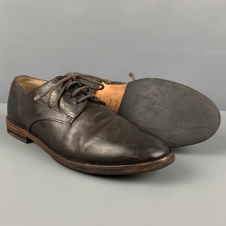 MARSELL Taille 8 Chaussures à lacets en cuir marron foncé