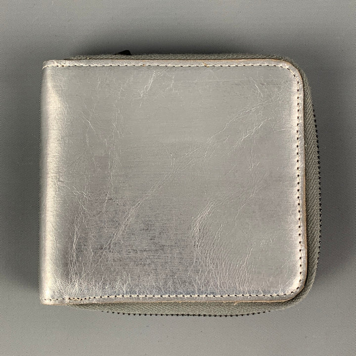 NICE COLLECTIVE Silver Metallic Leather Wallet