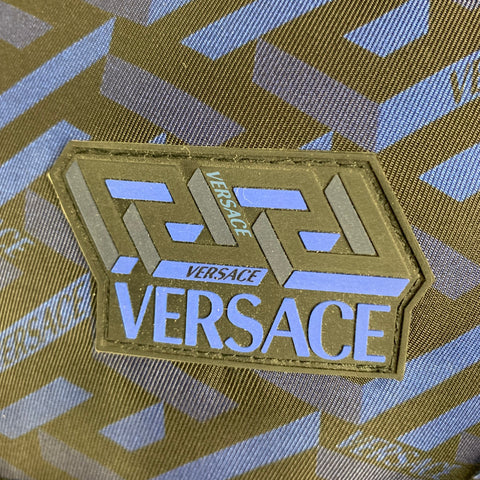 VERSACE  Size 36 Black Navy Logo Nylon Padded Jacket