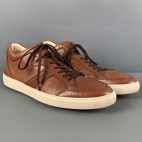 TOD'S Zapatillas de cuero marrón talla 10