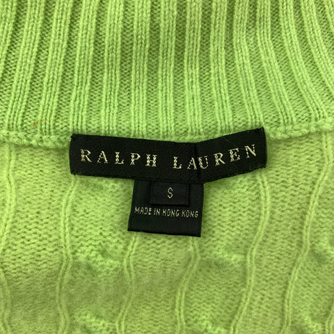 RALPH LAUREN Black Label Taille S Pull en Cachemire Chartreuse
