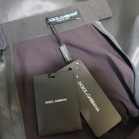 DOLCE & GABBANA Size 4 Gray Stretch Satin Darted Pencil Skirt
