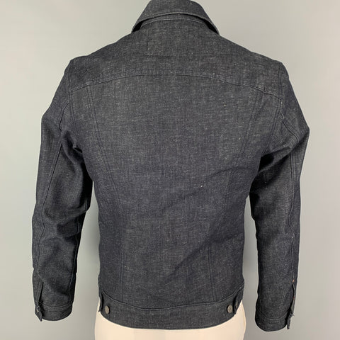 LEVI'S Size M Blue Indigo Damask Denim Trucker Jacket