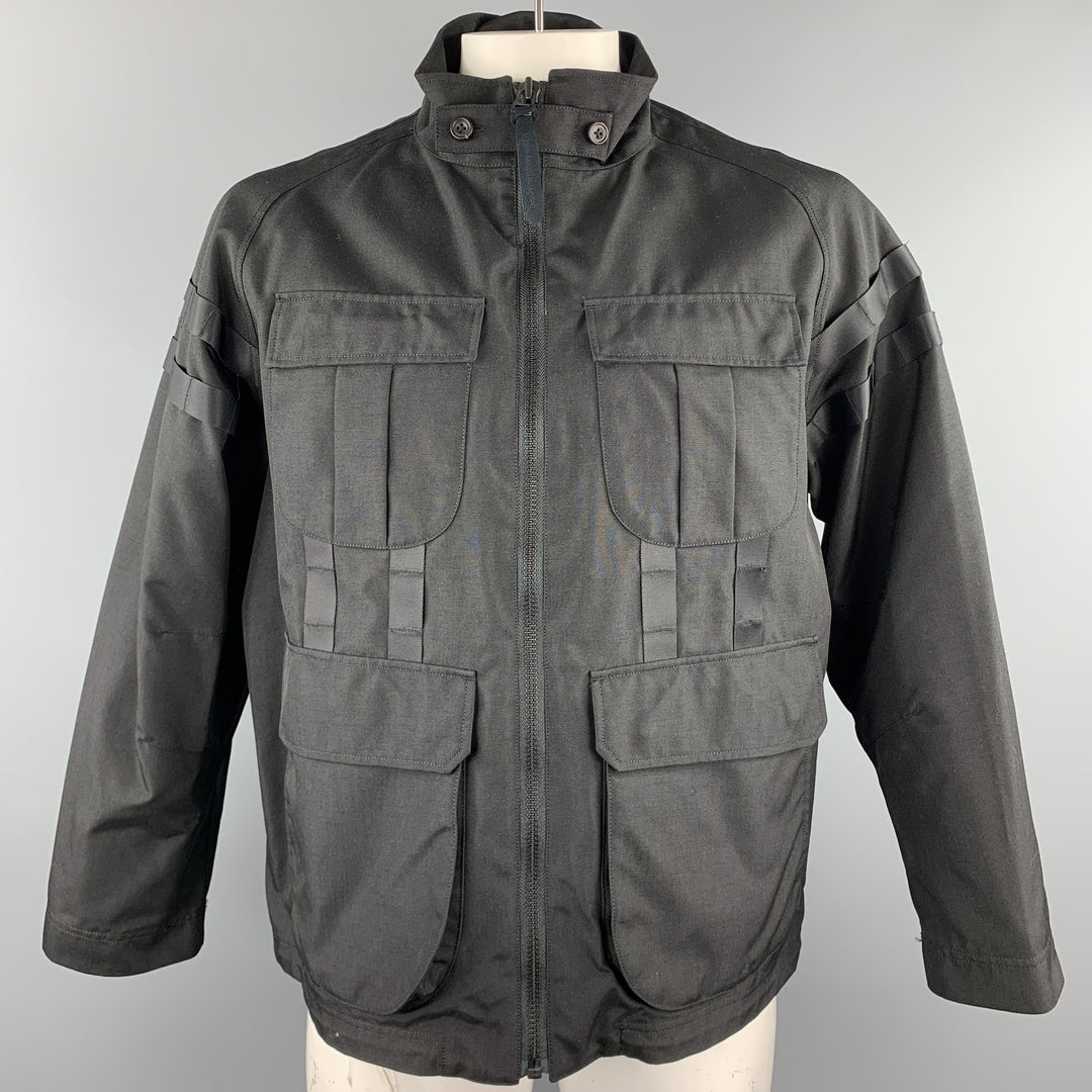 WHITE MOUNTAINEERING A/W 17 Size L Black Nylon Zip Up Jacket