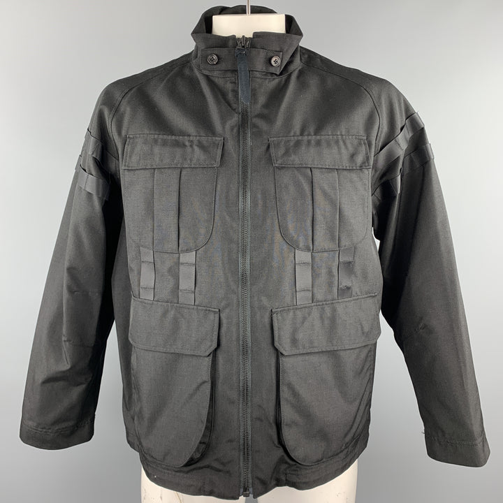 WHITE MOUNTAINEERING A/W 17 Size L Black Nylon Zip Up Jacket