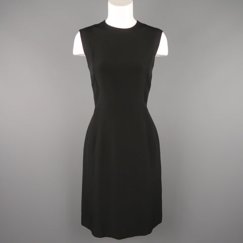 LANVIN Automne 2006 Taille 6 Robe droite sans manches en mélange de laine noire