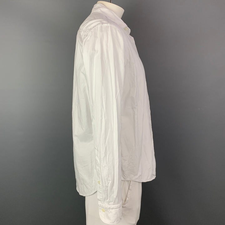 45rpm Talla XL Camisa blanca de manga larga de algodón con un bolsillo