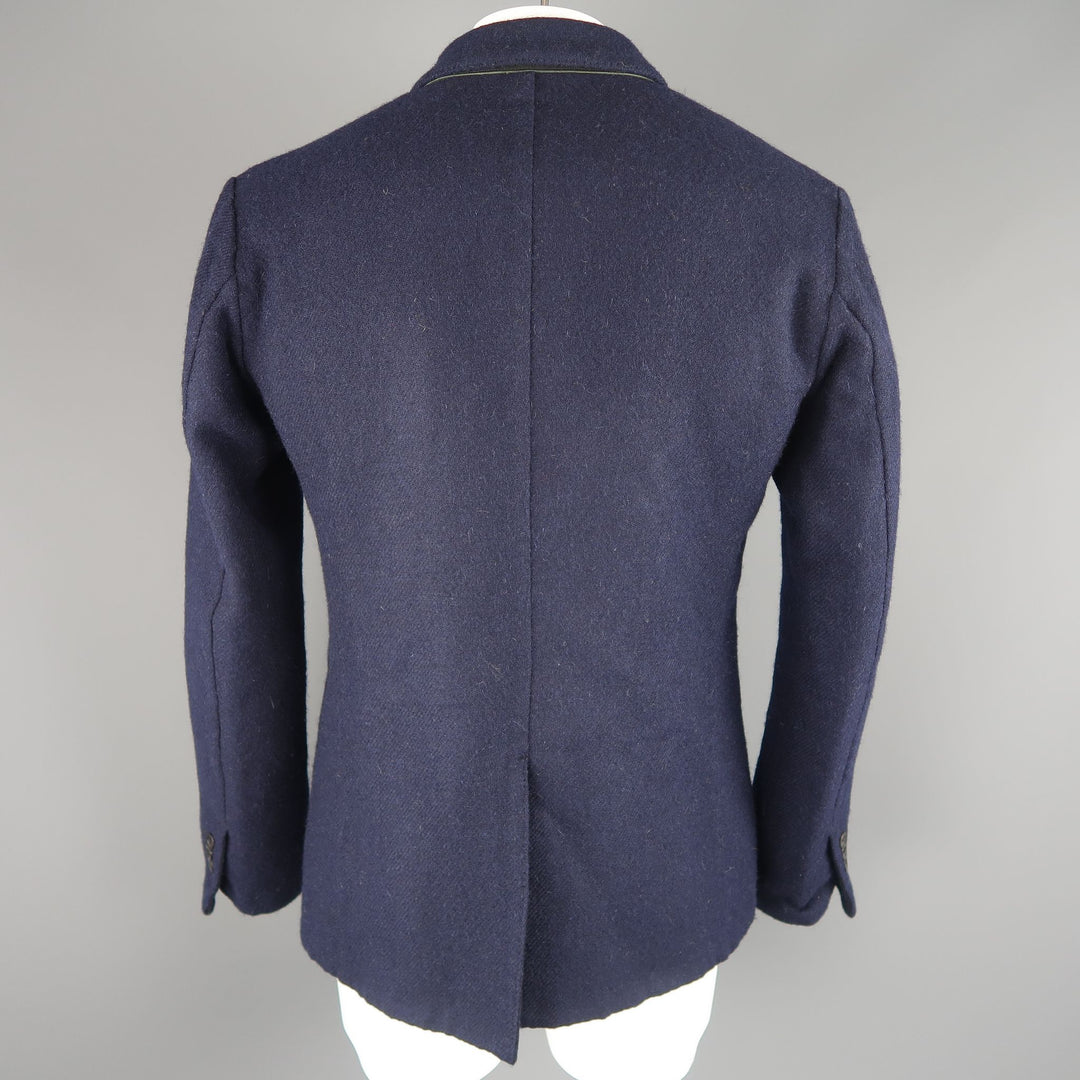 45rpm L-XL / JP 5 Navy Wool Twill Patch Pocket Soft Shoulder Jacket