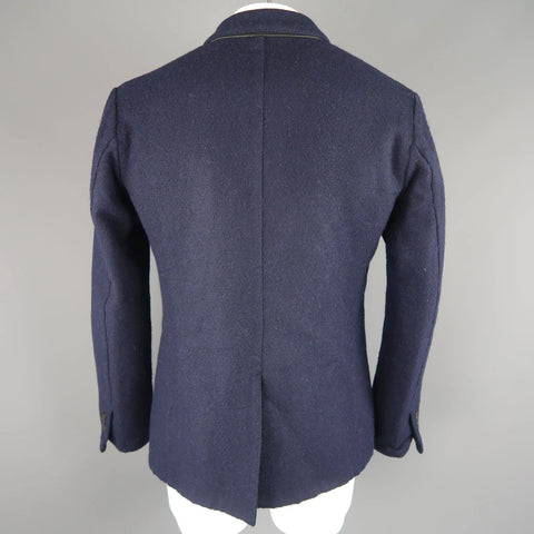 45rpm L-XL / JP 5 Navy Wool Twill Patch Pocket Soft Shoulder Jacket 45rpm