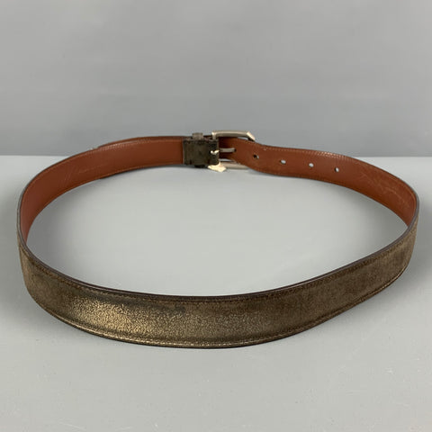 BRUNELLO CUCINELLI Size 35 Charcoal Distressed Suede Belt