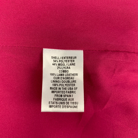 MILLY Chaqueta de lana de poliéster negra fucsia talla 0 Blazer
