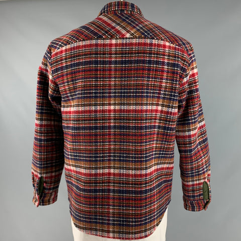 SCOTCH AND SODA Size L Red Blue Plaid Wool Polyester Jacket