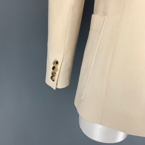 BELLA FREUD Size 8 Cream Wool Tweed Double Breasted Jacket