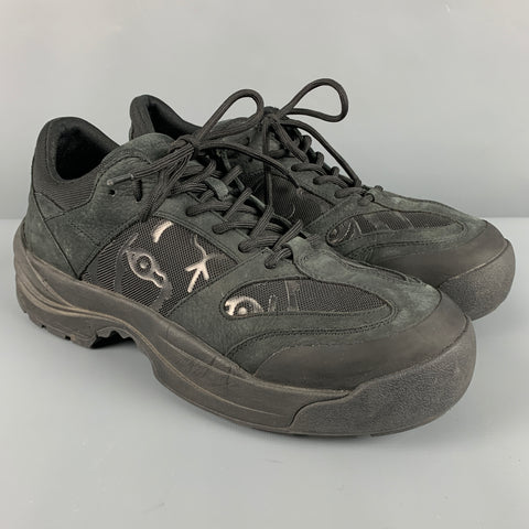 KENZO Size 11 Black Mesh Suede Low Top Sneakers