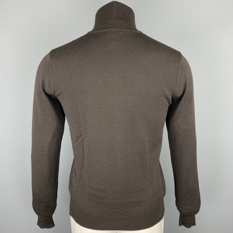 J. LINDEBERG Size S Brown Merino Wool High Collar Pullover