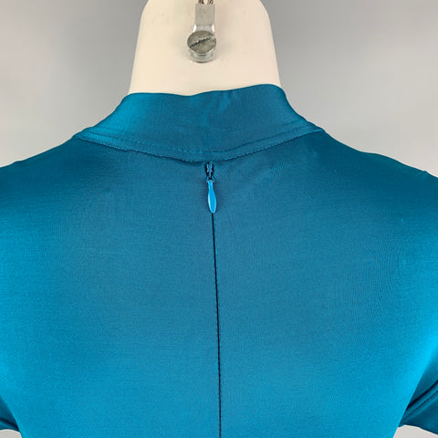 PHILOSOPHY di ALBERTA FERRETTI Size 2 Turquoise Rayon Pleated Dress