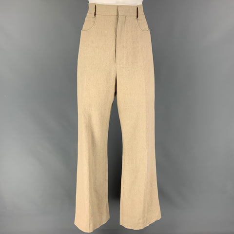 JACQUEMUS Spring 22 Size 4 Oatmeal Linen Le Pantalon Sauge Dress Pants