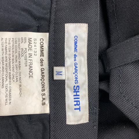 COMME des GARCONS SHIRT Size M Black Polyester / Wool Belted Bondage Casual Pants
