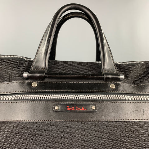 PAUL SMITH Black Herringbone Nylon Garment Bag