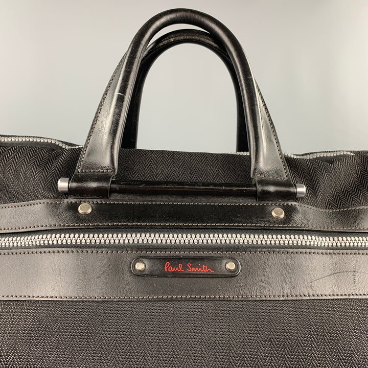 PAUL SMITH Black Herringbone Nylon Garment Bag