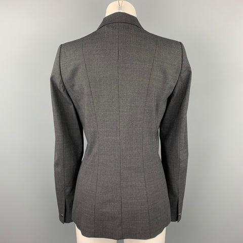 ELIE TAHARI Talla 8 Blazer de solapa de muesca de lana gris