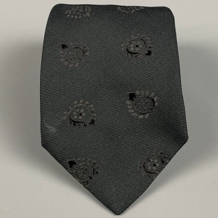 ETRO Black Jacquard Silk Blend Tie