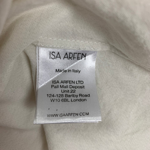 ISA ARFEN Taille 6 Blouse trapèze froissée en mélange de coton crème