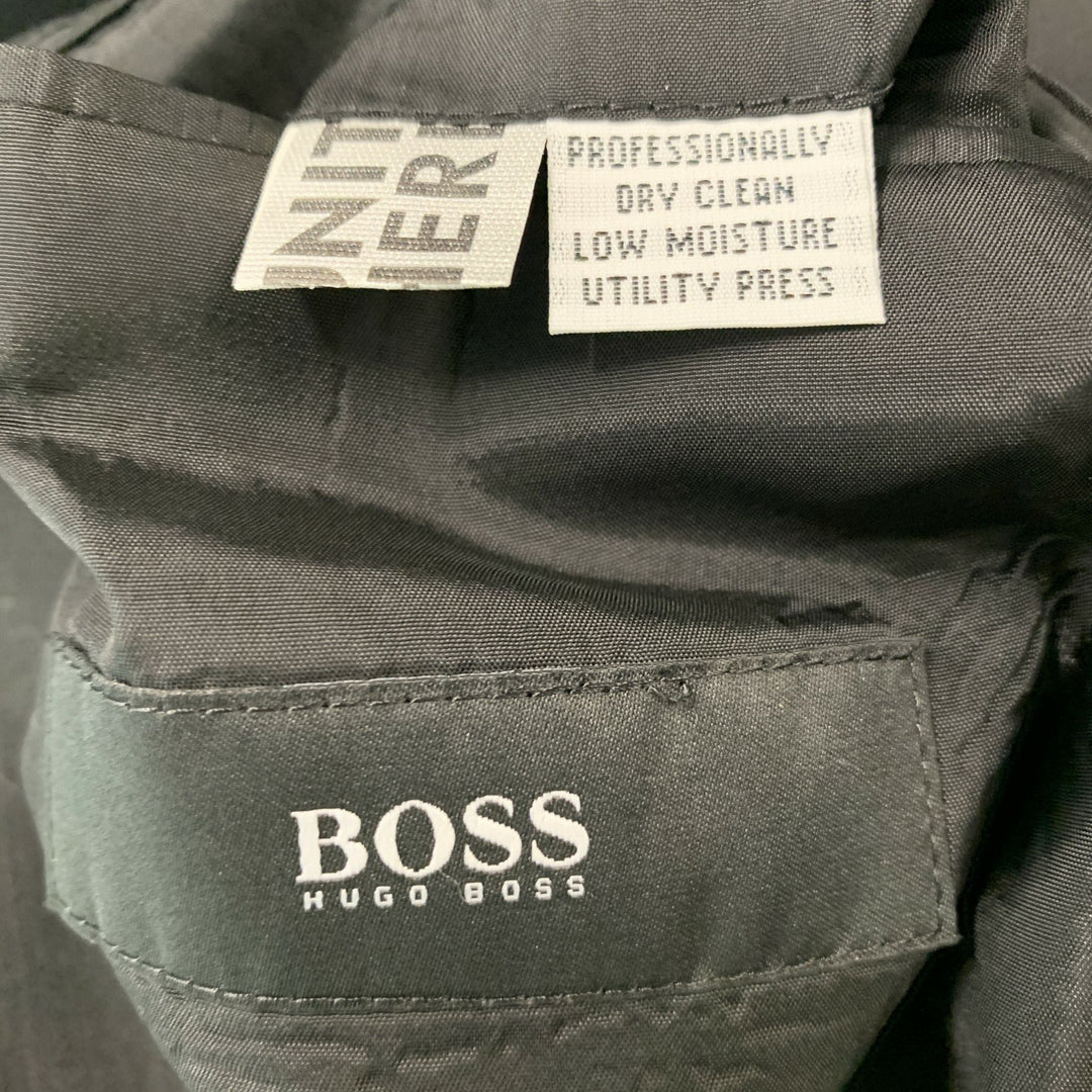 BOSS by HUGO BOSS Size 38 Short Black Virgin Wool Single breasted 34 29 Suit