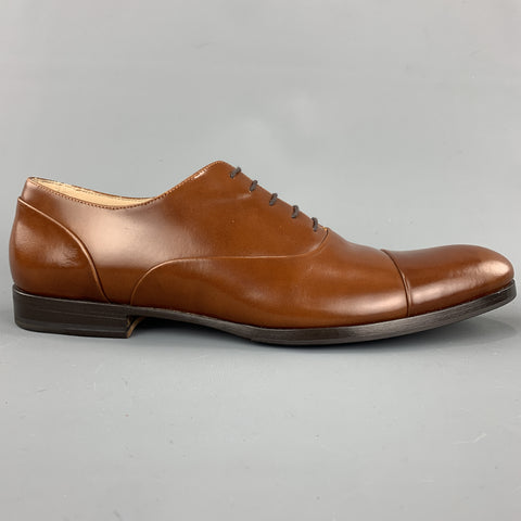 MR. HARE Size 11 Solid Tan Leather Cap Sleeves Lace Up