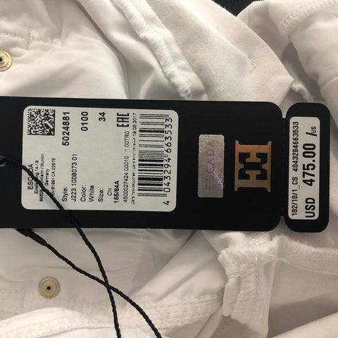 ESCADA Pantalones de vestir rectos lisos de mezcla de algodón blanco talla 4