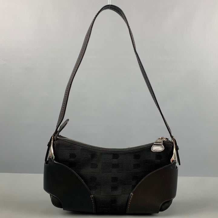 BALLY Black Fabric Leather Shoulder Bag Handbag