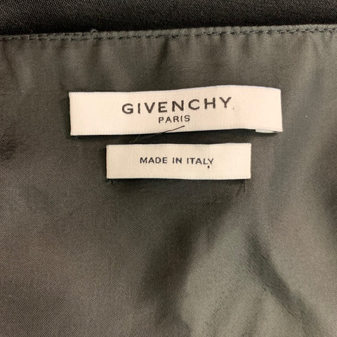 GIVENCHY Size 4 Black Wool / Silk Lamb Leather Mini Dress