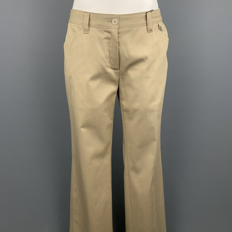 DOLCE & GABBANA Size 4 Khaki Cotton Wide Leg Dress Pants