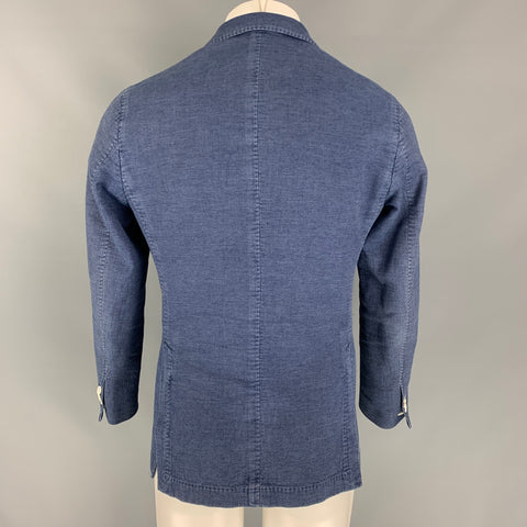 BOGLIOLI Size 34 Blue Cotton Single Breasted Sport Coat