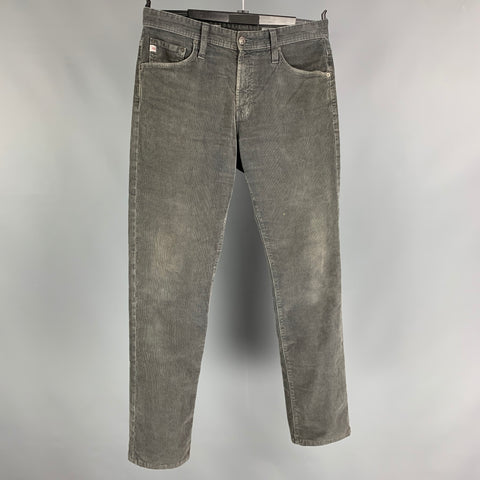 ADRIANO GOLDSCHMIED Size 31 Grey Corduroy & Cotton Blend Casual Pants