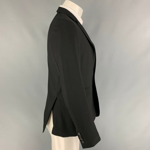 LAD MUSICIAN Talla 36 Abrigo deportivo negro con solapa de muesca