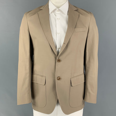 GITMAN BROS for UNIONMADE Size 40 Khaki Cotton Notch Lapel Sport Coat