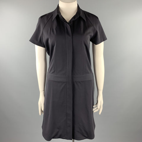 REED KRAKOFF Taille 12 Robe chemise en laine vierge marine