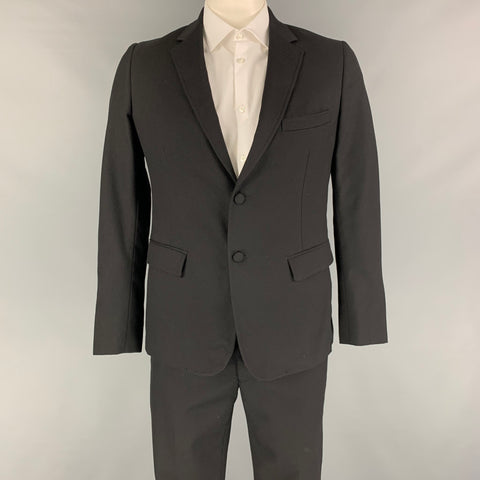 BAND OF OUTSIDERS Talla 42 Traje de solapa de muesca de lana tejida negro