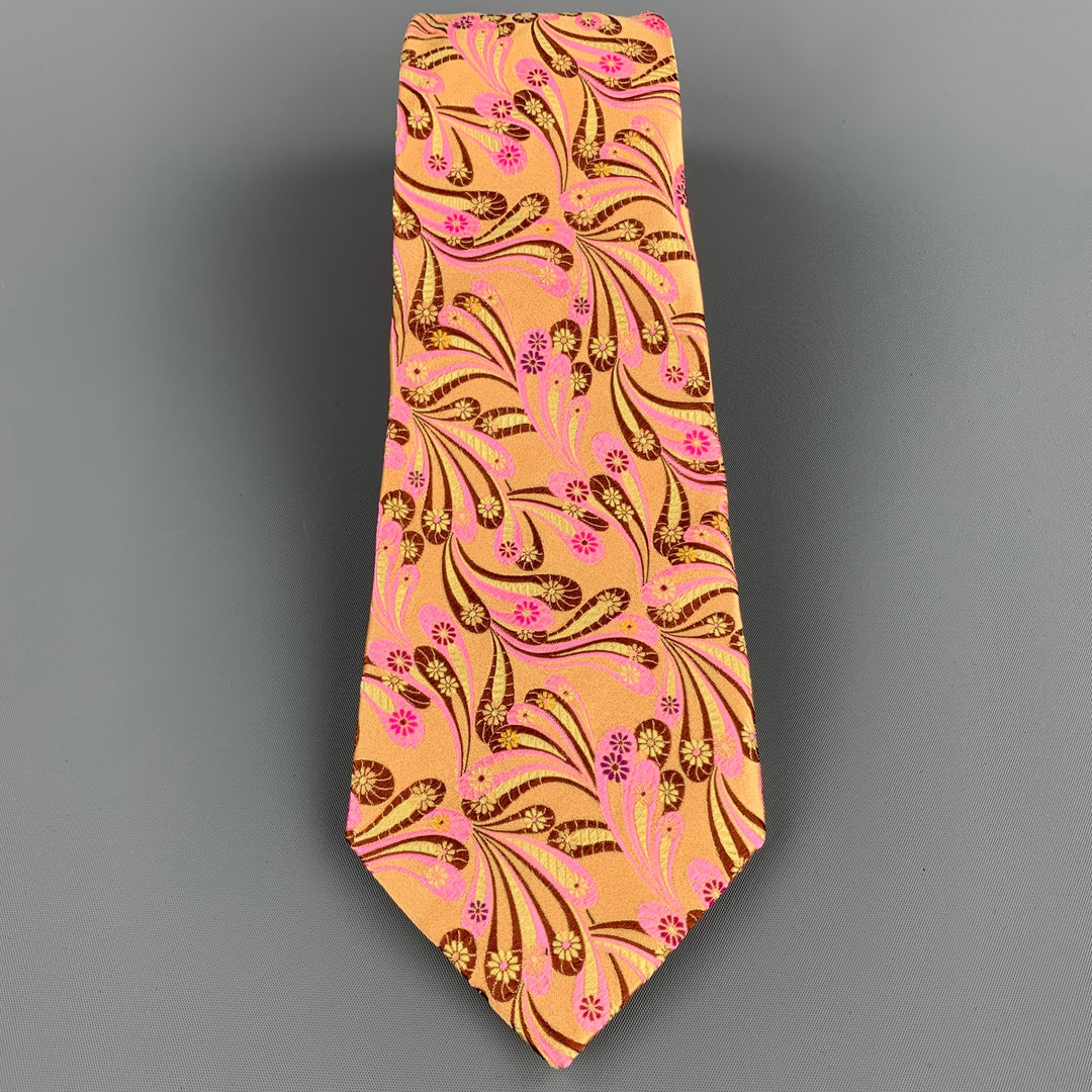 DUCHAMP Gold Paisley Silk Jacquard Tie
