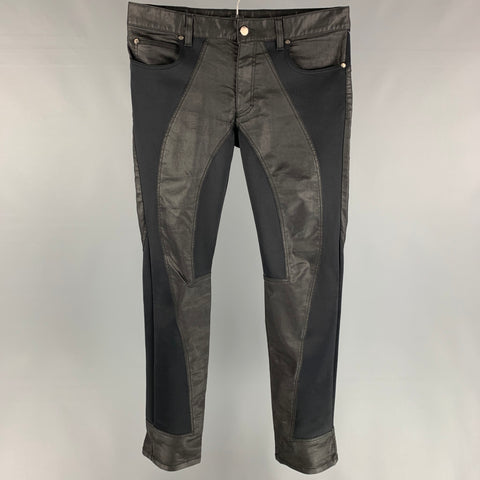 VERSACE COLLECTION Pantalon décontracté en coton mélangé noir taille 34