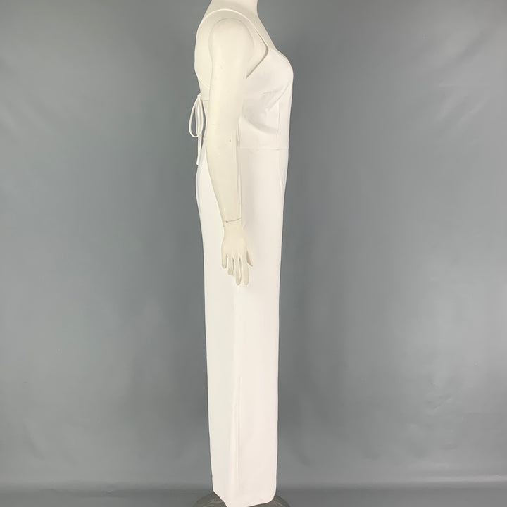 POLO by RALPH LAUREN Size 8 White Polyester Halter Jumpsuit