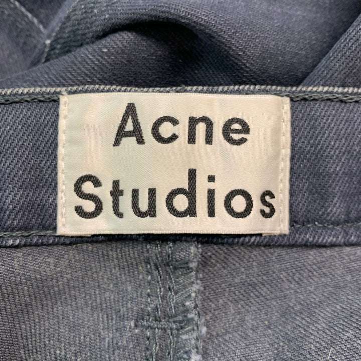 ACNE STUDIOS Size 32 Grey Charcoal Cotton Elastane Straight Five Pockets Jeans