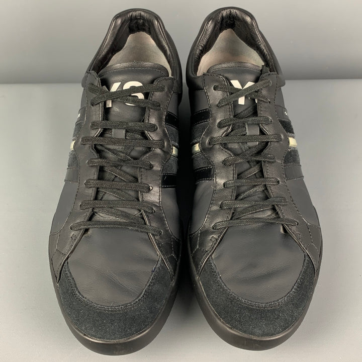 Y-3 by YOJHI YAMAMOTO  Size 11.5 Black Leather Low Top Sneakers