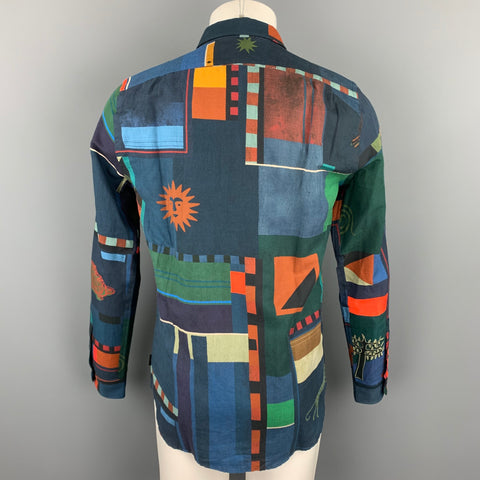 PS by PAUL SMITH Camisa de manga larga con botones de algodón con estampado multicolor talla M