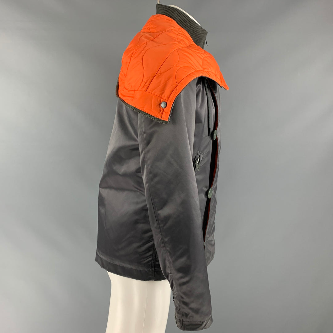 Y-3 x ADIDAS Size S Grey Orange Polyamide Blend Coat