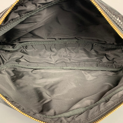 PRADA Black Faux Patent Leather Pouch