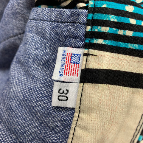 MONITALY Size 30 Multi-Color Print Cotton Zip Fly Shorts